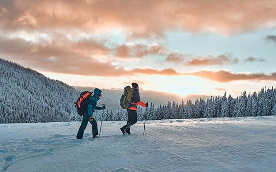 Faire une randonnée en hiver